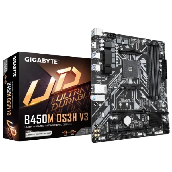 Gigabyte B450M DS3H V3 AMD AM4 Micro ATX Motherboard